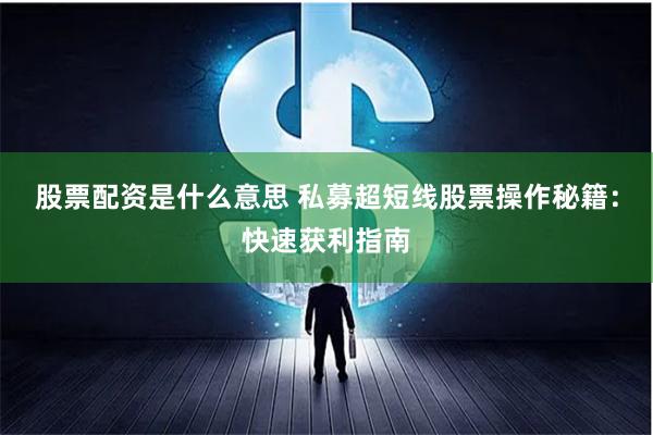 股票配资是什么意思 私募超短线股票操作秘籍：快速获利指南